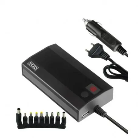 Portable Charger 3GO Alim90C2/ 90W/ Manual/ 9 Connectors/ Voltage 12-20V/ with Car Adapter - Image 1