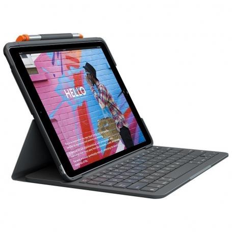 A nueve espalda Cintura Funda con Teclado Logitech Slim Folio para Tablets Apple Ipad Pro de 10.2'  2019-2020/ Grafito