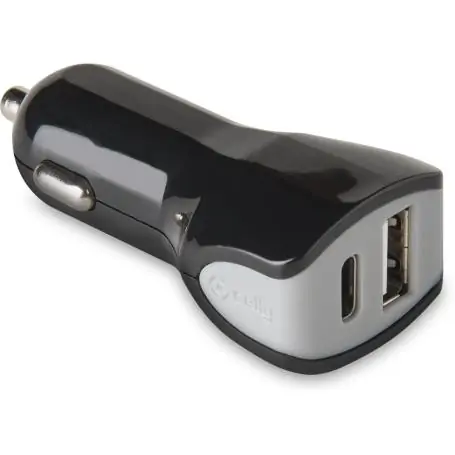 Celly Car Charger 2 Port USB-Typec BK
