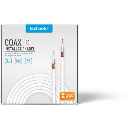 Technetix Coaxial Cable 20 M White