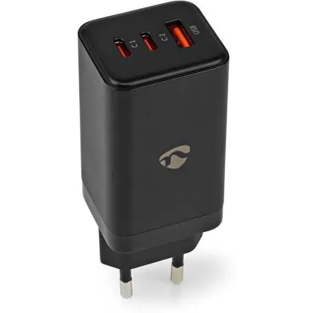 Nedis Quick Charger 65W GaN 3.0/3.25 A Outp:3 USB-A/2X USB-C Auto Voltage Select