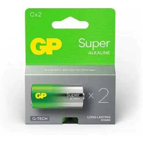 GP C Baby Battery GP Alkaline Super 1.5V 2 PCs